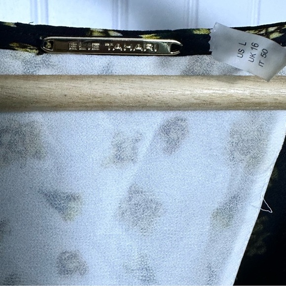 ELIE TAHARI Floral Print Silk Midi-Dress V-Neck Lined Size Large - Picture 12 of 17